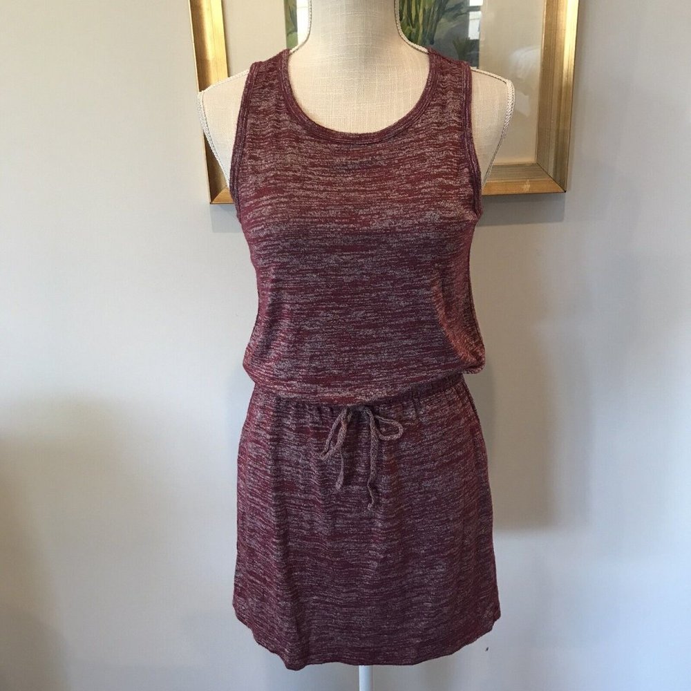 Xersion Olive Green Athleisure Racerback Dress with Pockets and Cinch Waist